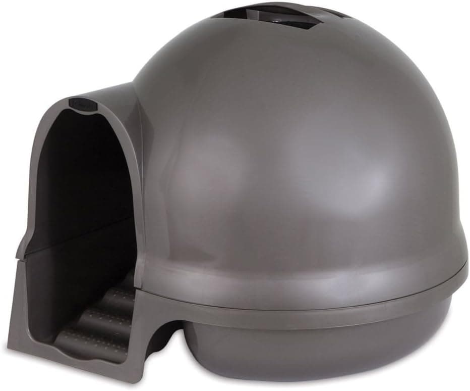 Petmate Booda Clean Step Cat Litter Box Dome, Brushed Nickel
