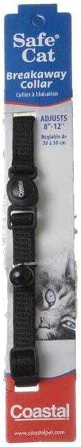 Coastal Pet Safe Cat Adjustable Breakaway Collar, Black