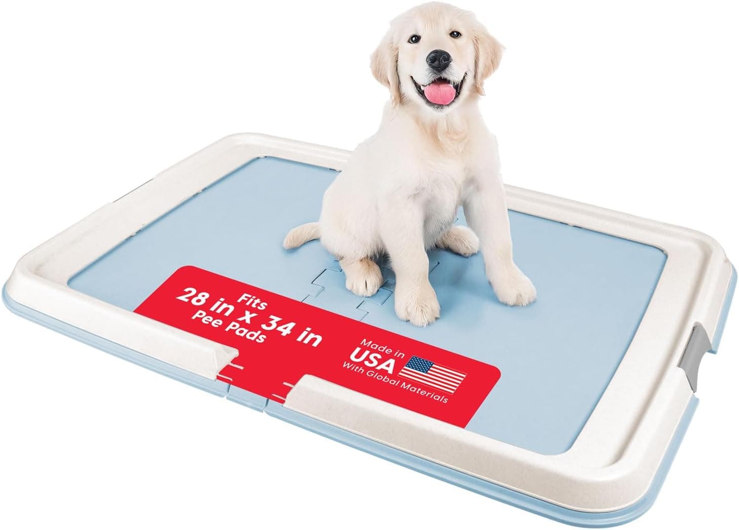 IRIS USA Pee Pad Holder for Dogs and Puppies, Training Tray w/ Latches