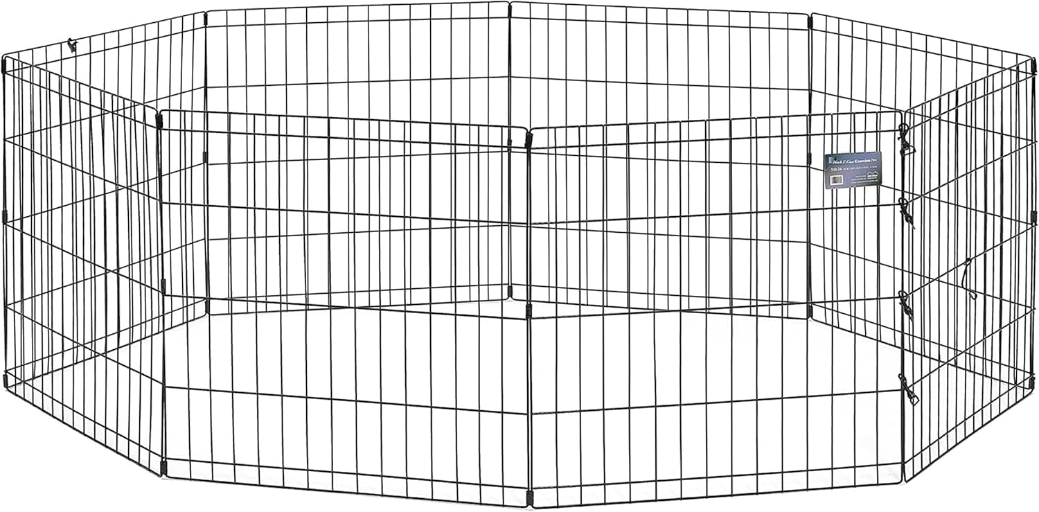 MidWest Homes for Pets 24-Inch Exercise Pen No Door Design for Maximum Security Foldable Dog Playpen