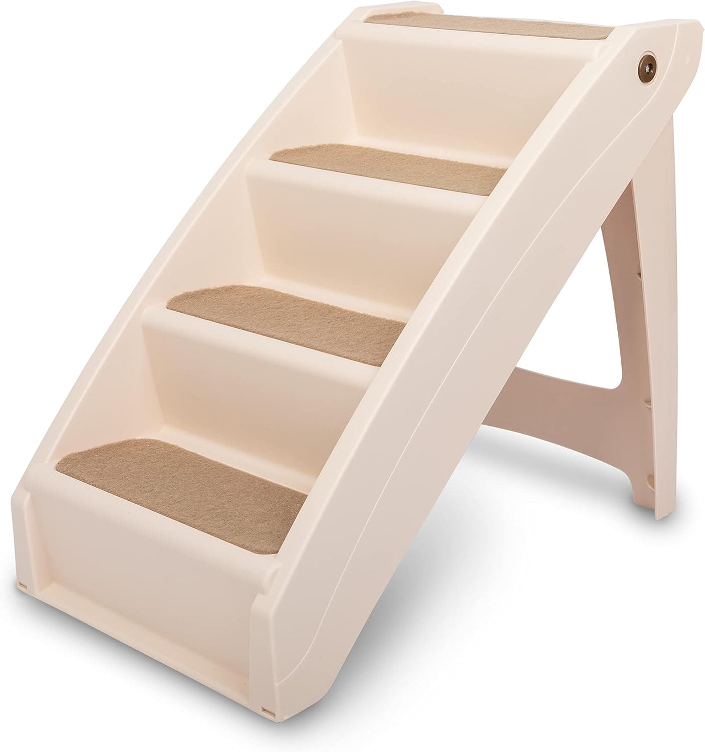 PetSafe Solvit PupSTEP Foldable Dog Stairs Pet Steps for Bed, Couch & Car (Tan, 20 Inch)