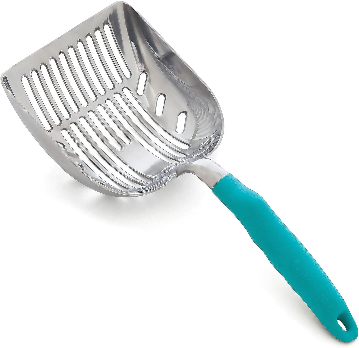 DuraScoop Premium Multicat Cat Litter Scoop, Solid Metal, Litter Box Tray Pan Sifter
