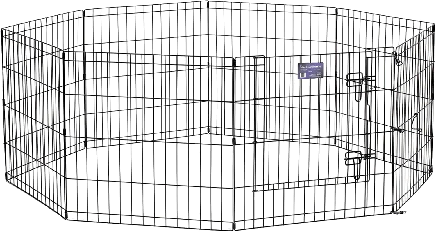 MidWest Homes for Pets 24-Inch Exercise Pen Single Door Folding Dog Pen with Large Door Opening & Secure Latch