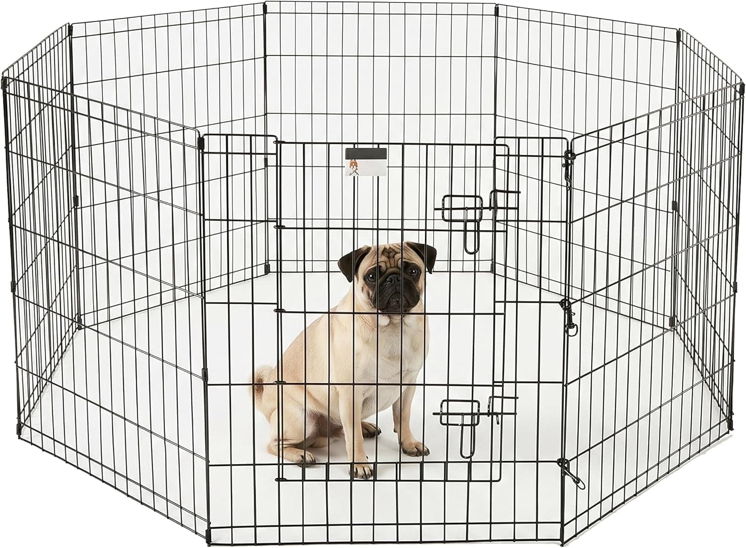 PETMAKER Dog Playpen Foldable Metal Exercise Puppy Play Pen 8 24x30in Panels Indoor/Outdoor with Door