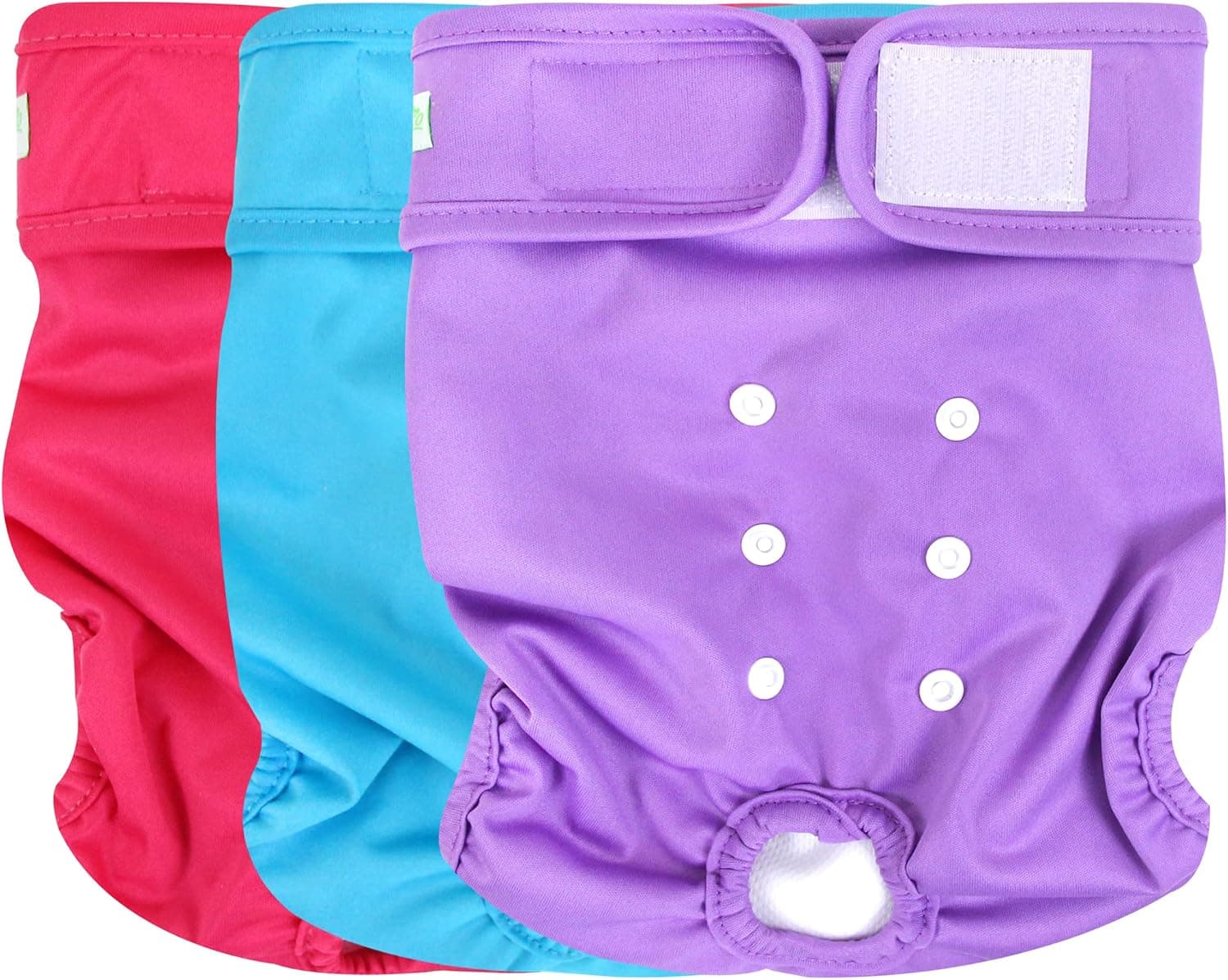 wegreeco Washable Reusable Premium Female Dog Diapers Medium for Dog Waist 9.6"-14" Period Panties in Heat (Pack of 3)