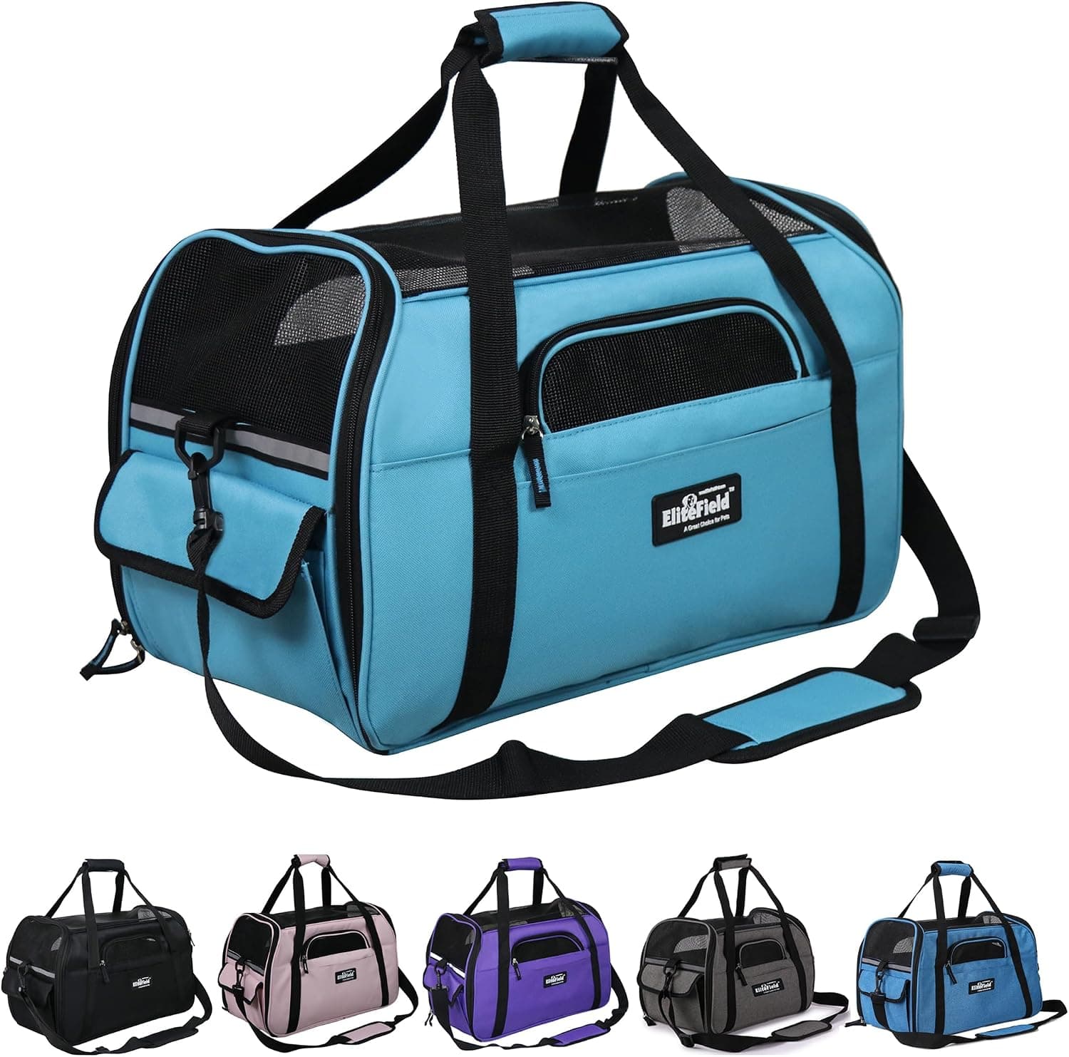 EliteField Soft Sided Pet Carrier, Airline Approved, Medium, Sky Blue
