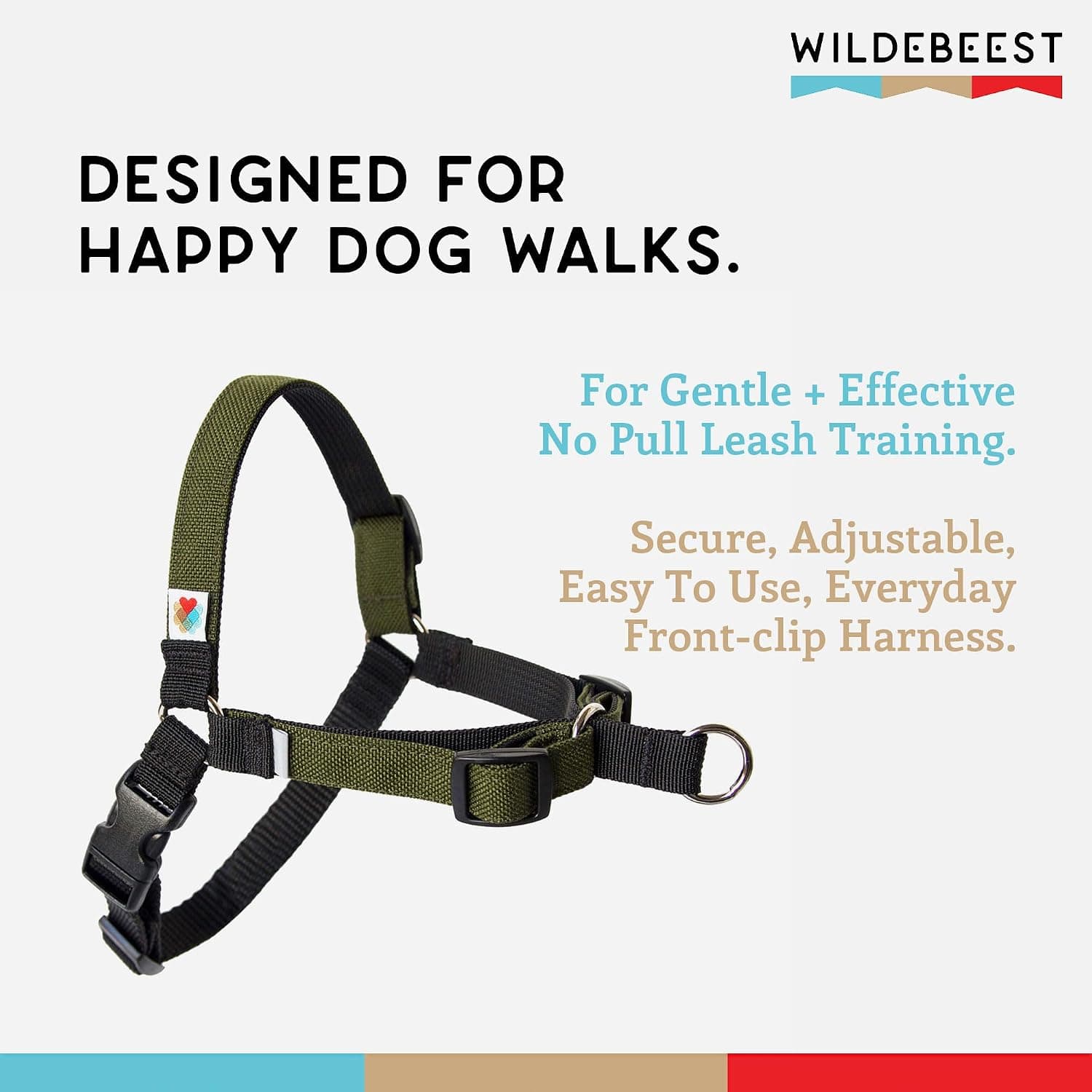 Wildebeest No Pull Dog Harness, 4-Point Adjustable Training Harness
