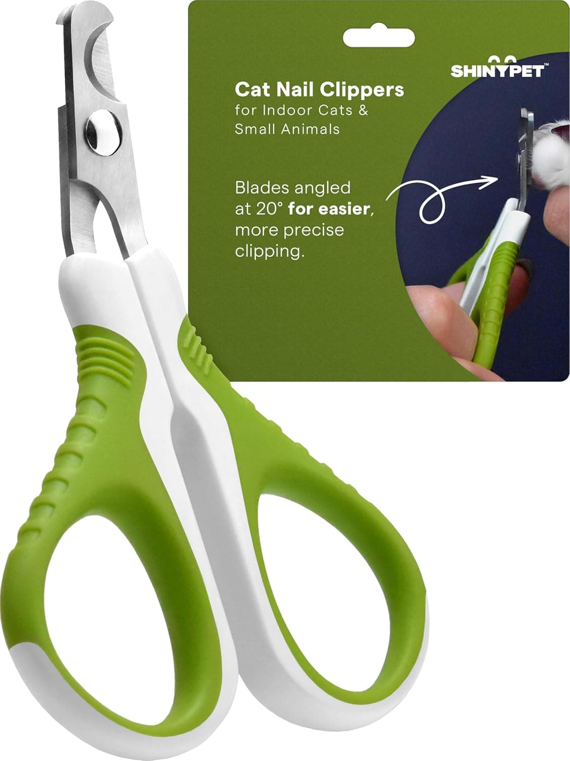 Pet Nail Clippers for Indoor Cats & Small Animals - Precision Angled Blades & Steady Grip - Nail Trimmer & Claw Scissors
