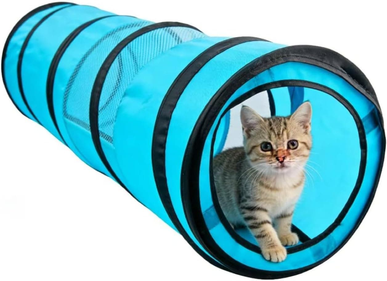 PAWISE Collapsible Cat Tunnel with Peek Hole, 10.5x34.5 in