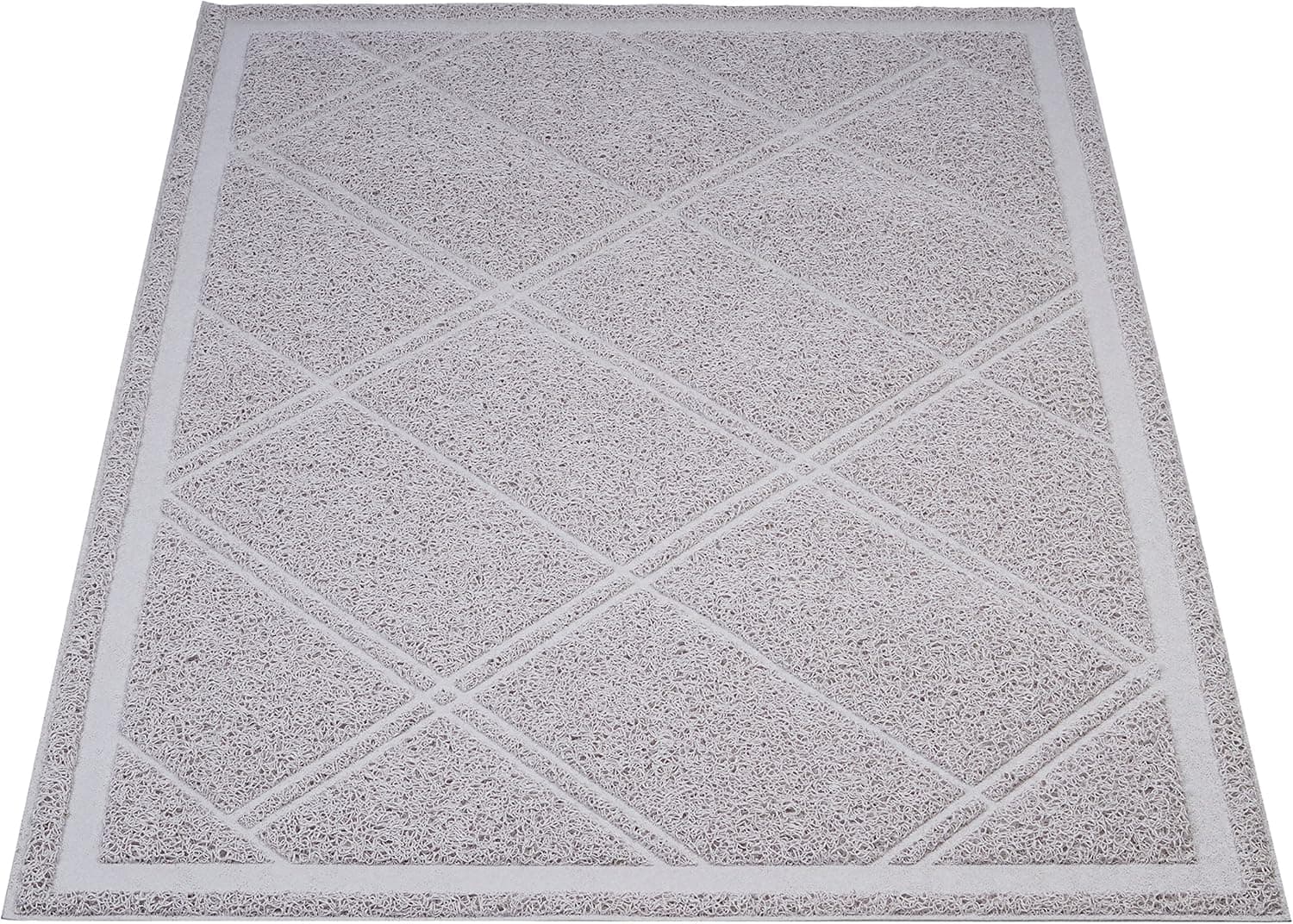 Amazon Basics Less-Mess Litter Trapping Cat Litter Box Mat, Waterproof, Scatter Control, 24" x 35", Grey