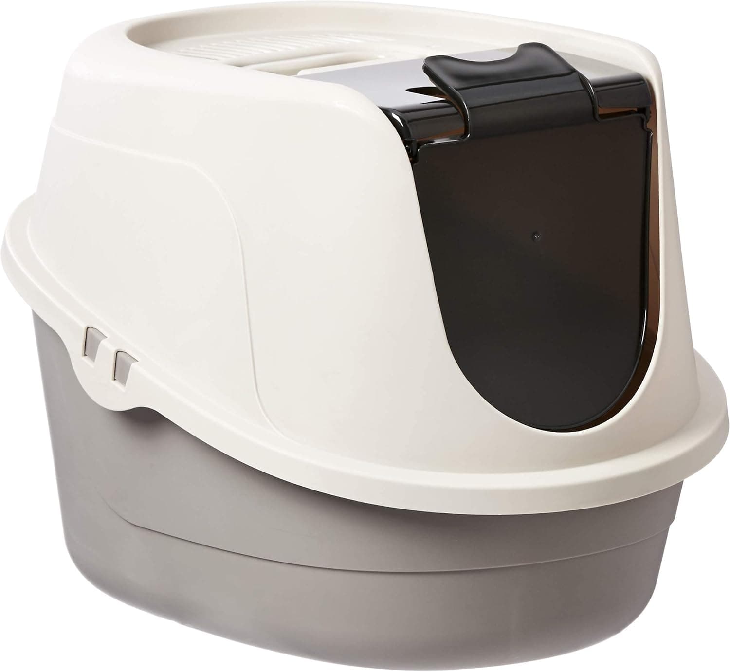 Amazon Basics No-Mess Hooded Enclosed Cat Litter Box with Odor Control and Swinging Door