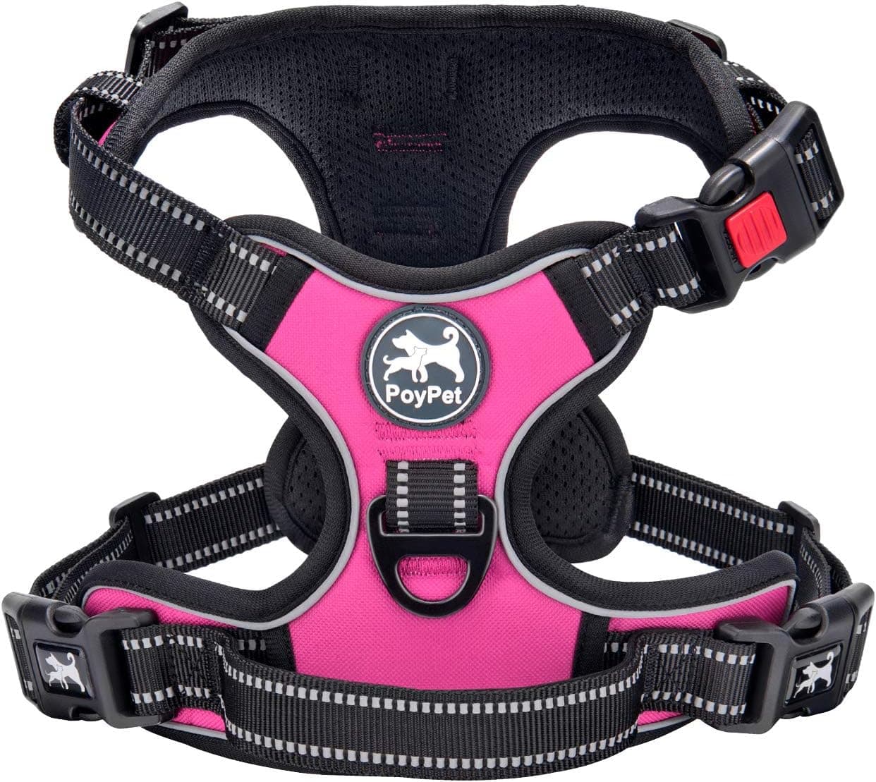 PoyPet No Pull Dog Harness, No Choke Front Lead Reflective with Handle