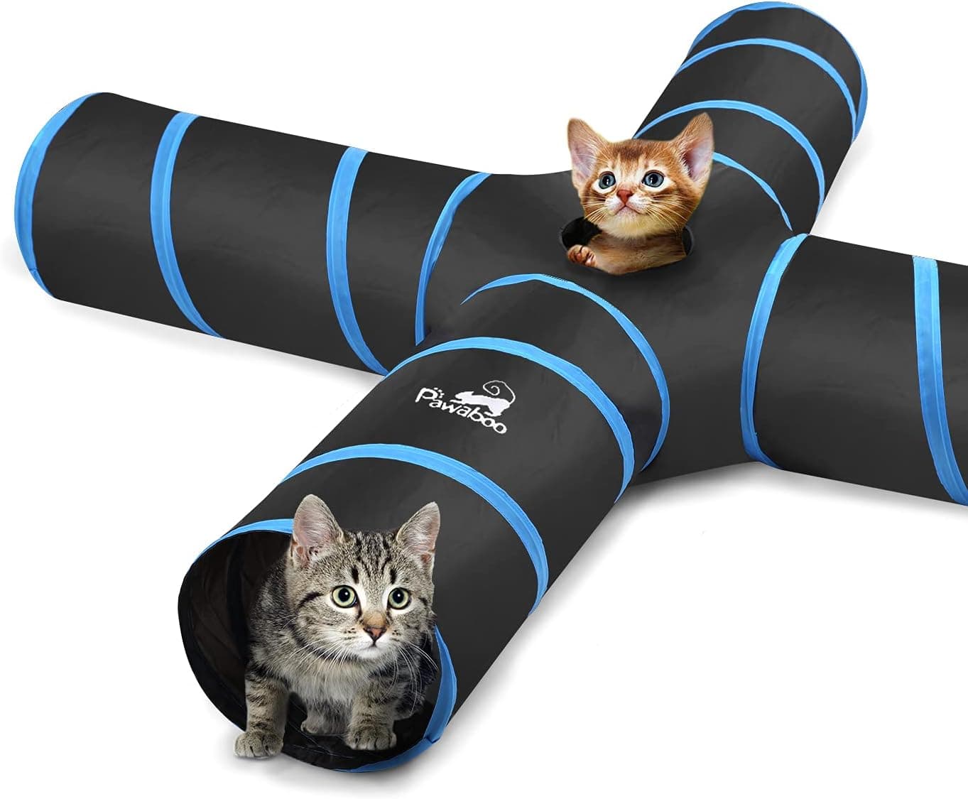 PAWABOO Cat Tunnel Premium 4 Way Extensible Collapsible Toy