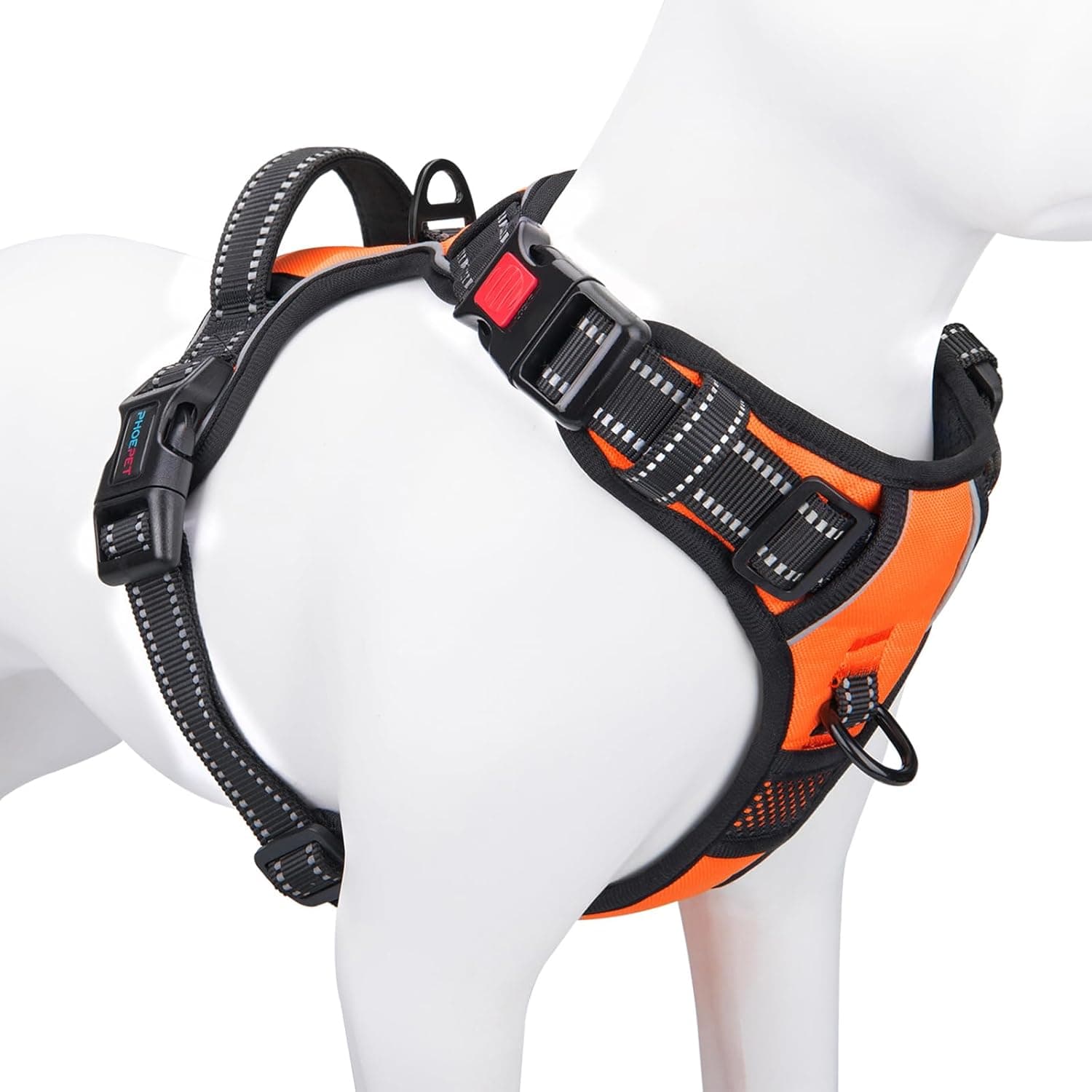 PHOEPET No Pull Dog Harness, Reflective Front Clip Vest with Handle