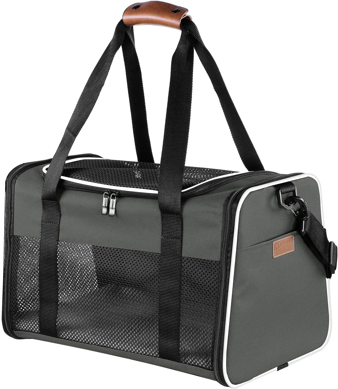 Portable Foldable Soft-Sided Pet Carrier up to 15 Lbs, Airline Approved