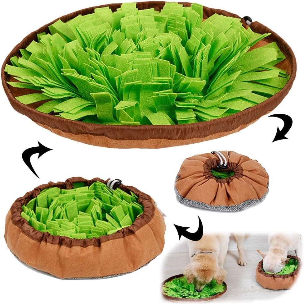 AWOOF Pet Snuffle Mat for Dogs, Interactive Feed Game for Boredom, Encourages Natural Foraging Skills