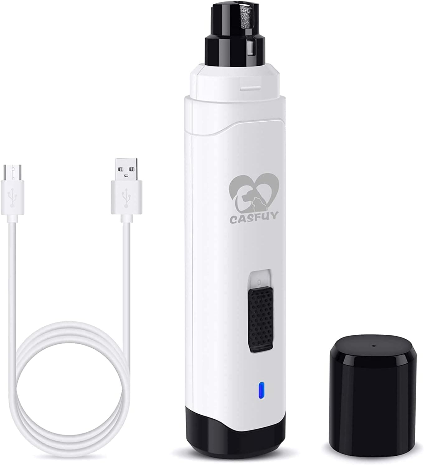 Casfuy Dog Nail Grinder Upgraded, 2-Speed Whisper-Quiet Electric Trimmer