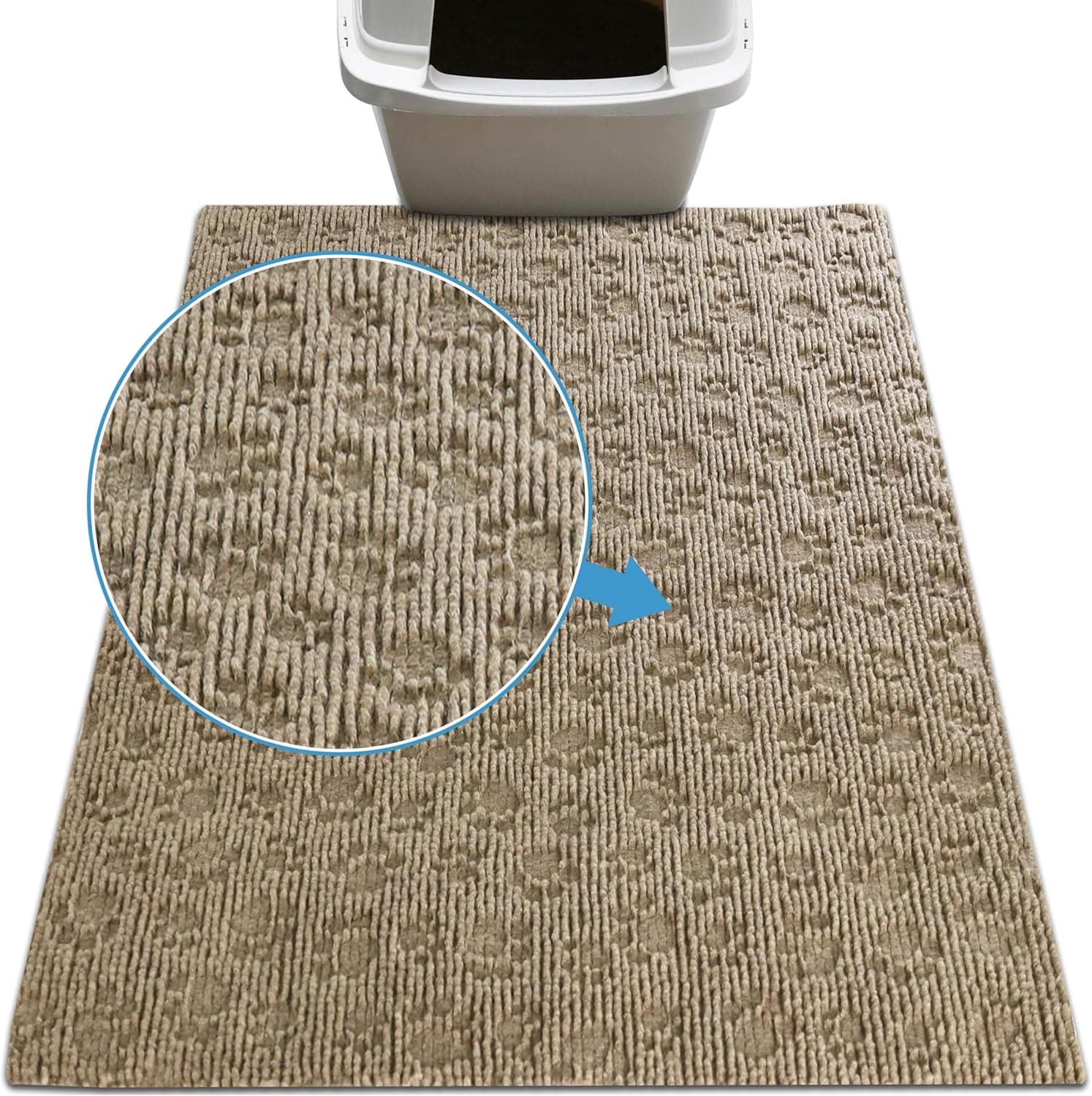 Drymate Premium Cat Litter Trapping Mat (Debossed Paw), Urine-Proof, Machine Washable, USA Made