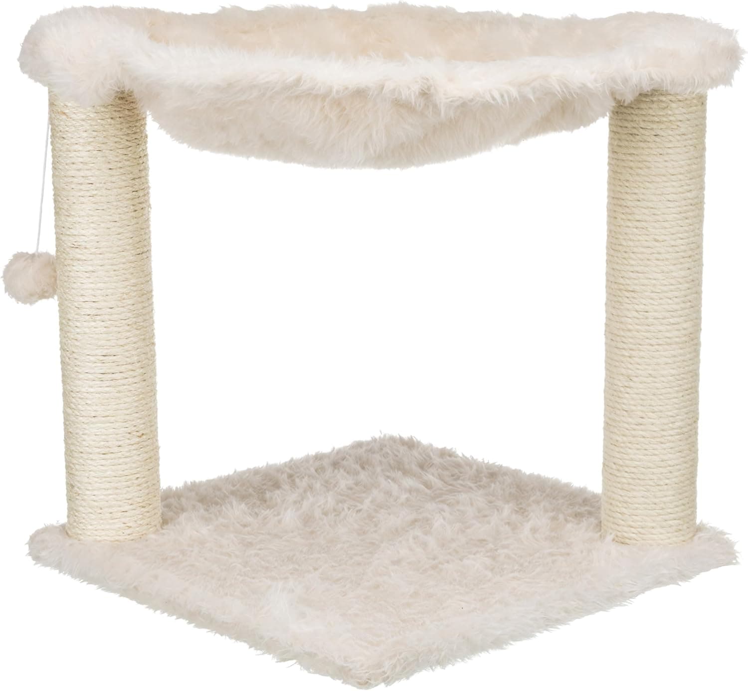TRIXIE Baza XXL Cat Scratching Posts with Plush Hammock, 18.1 x 18.1 x 19.7 in, Cream
