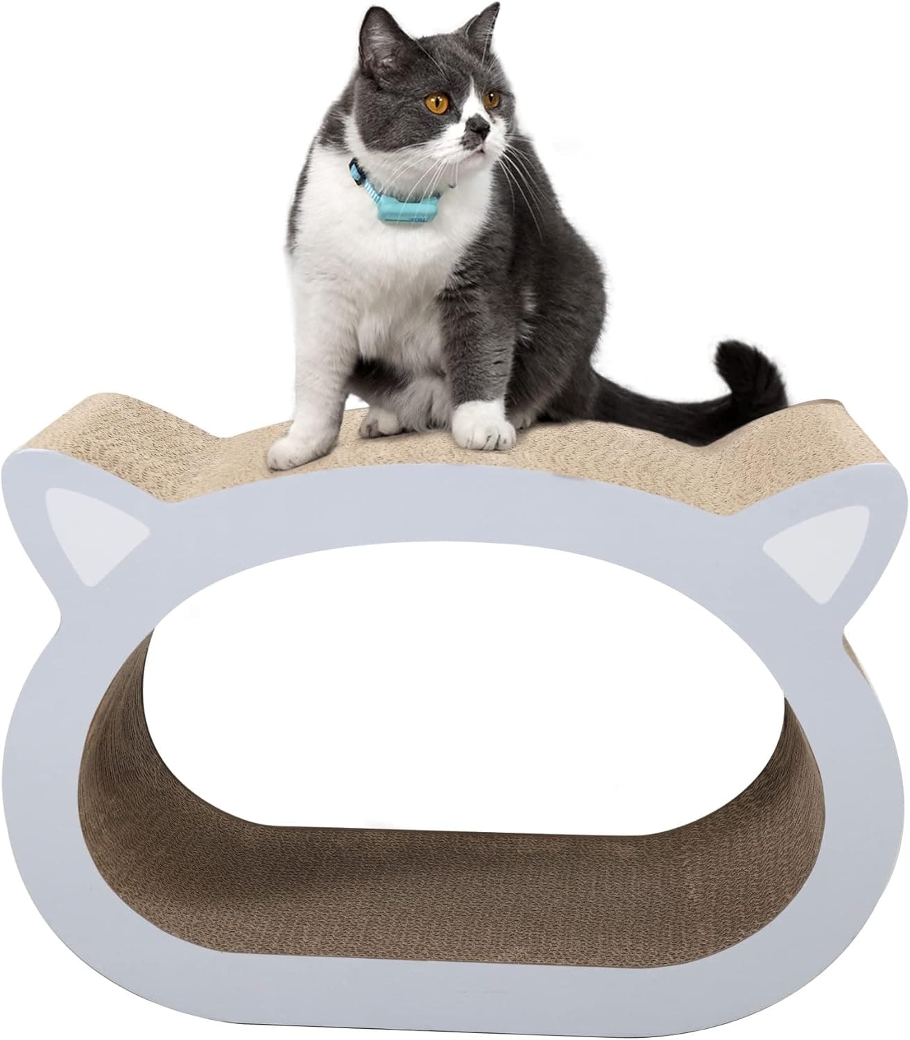 Cat Scratching Post Cardboard for Jumbo Adult Cat, Scratcher Lounge with Catnip, Cat Bed Couch