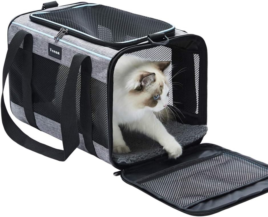 Vceoa Soft-Sided Cat Dog Carrier for Pets Up to 16 Lbs