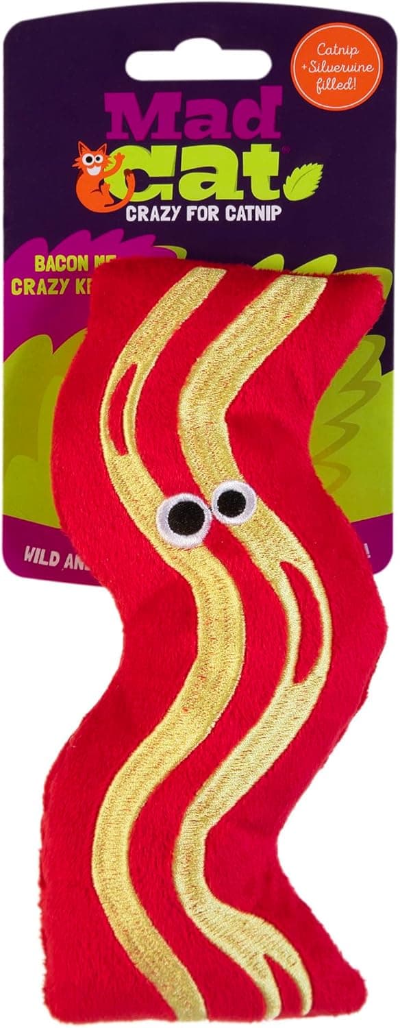 Mad Cat Bacon Kicker with Catnip & Silvervine Cat Toy