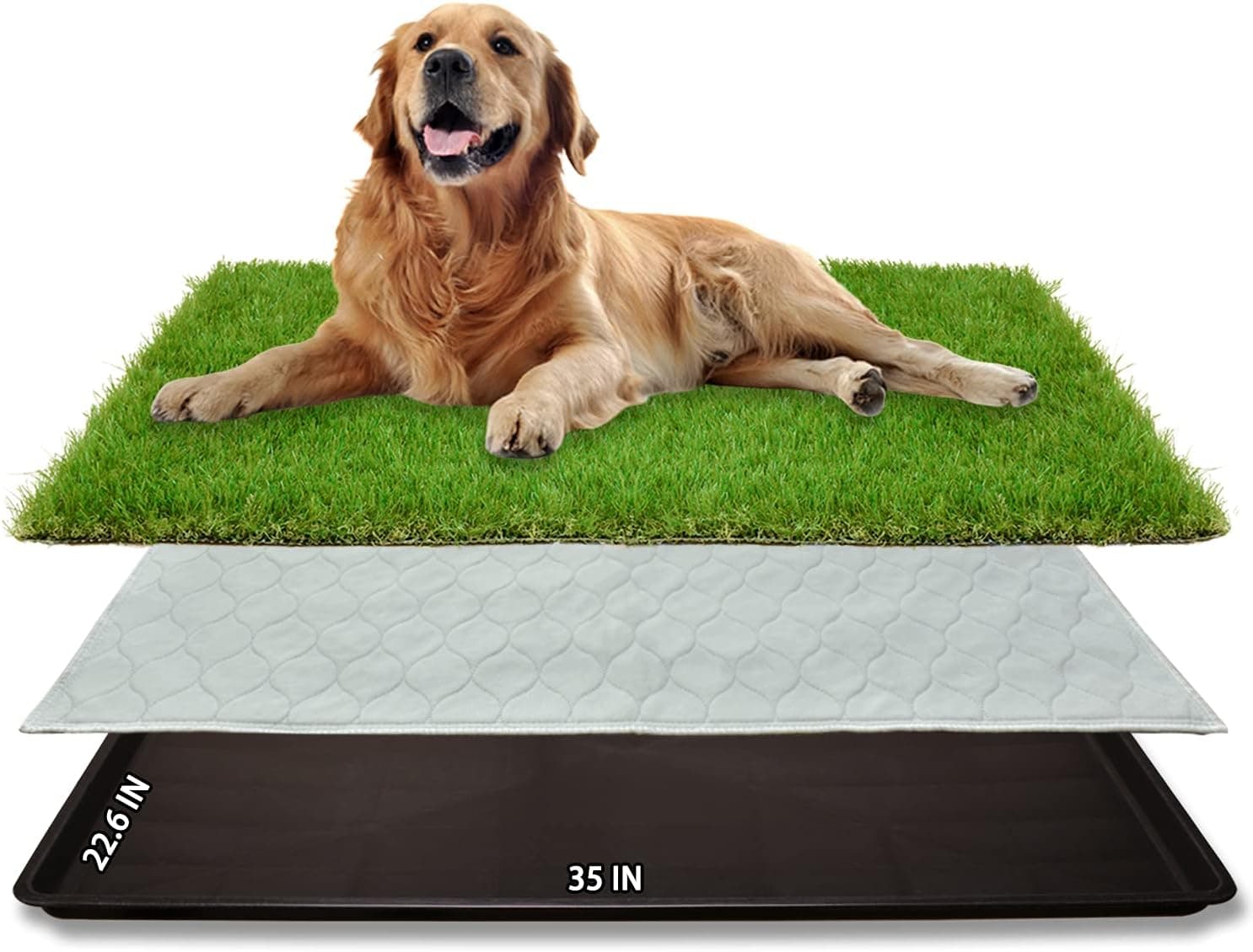 Dog Grass Large Potty Patch Litter Box Artificial Turf Tray System 35"x22.6"