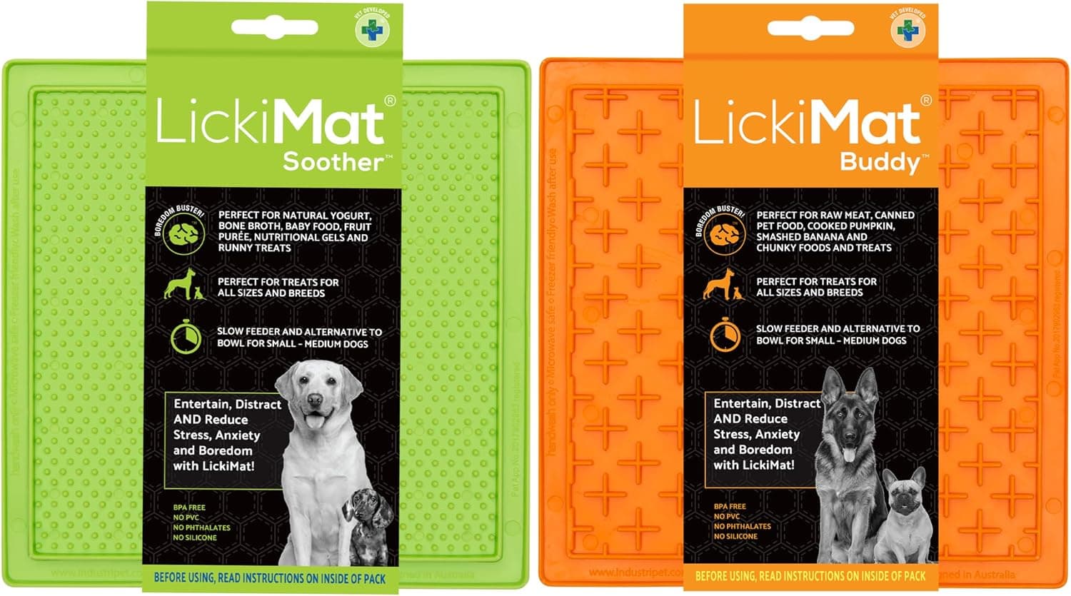 LickiMat Classic Buddy Slow Feeder for Dogs, Boredom & Anxiety Reducer, Green