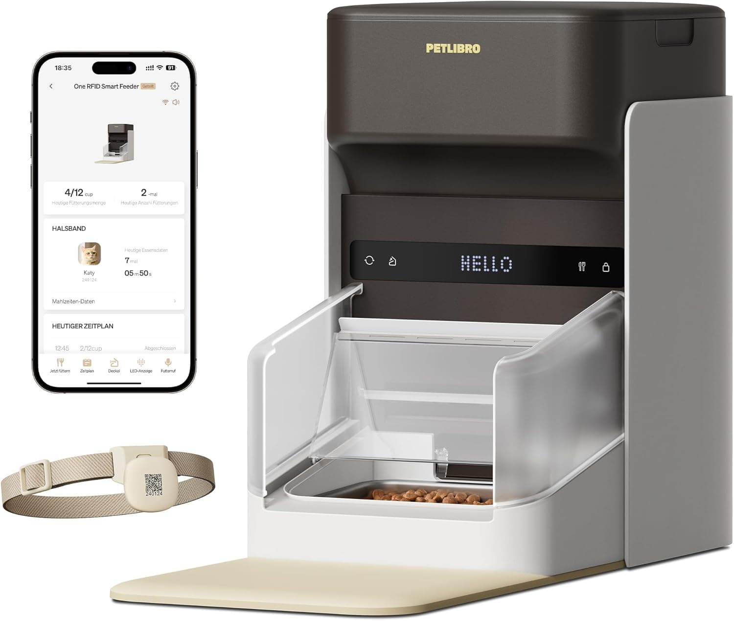 PETLIBRO Automatic Cat Feeder, Wi-Fi Rechargeable, 30-Day Battery, Clog-Free