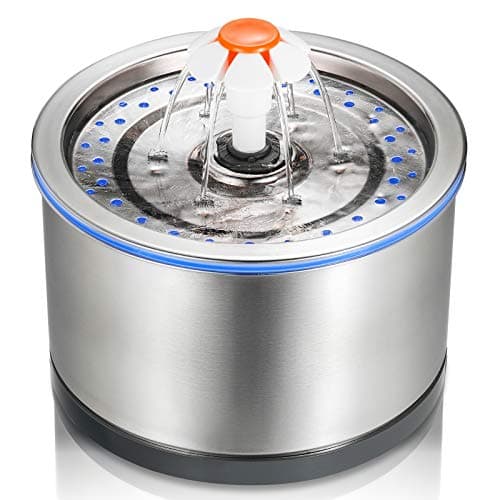 iPettie Cat Water Fountain Stainless Steel, 84oz/2.5L, 4-Stage Filtration