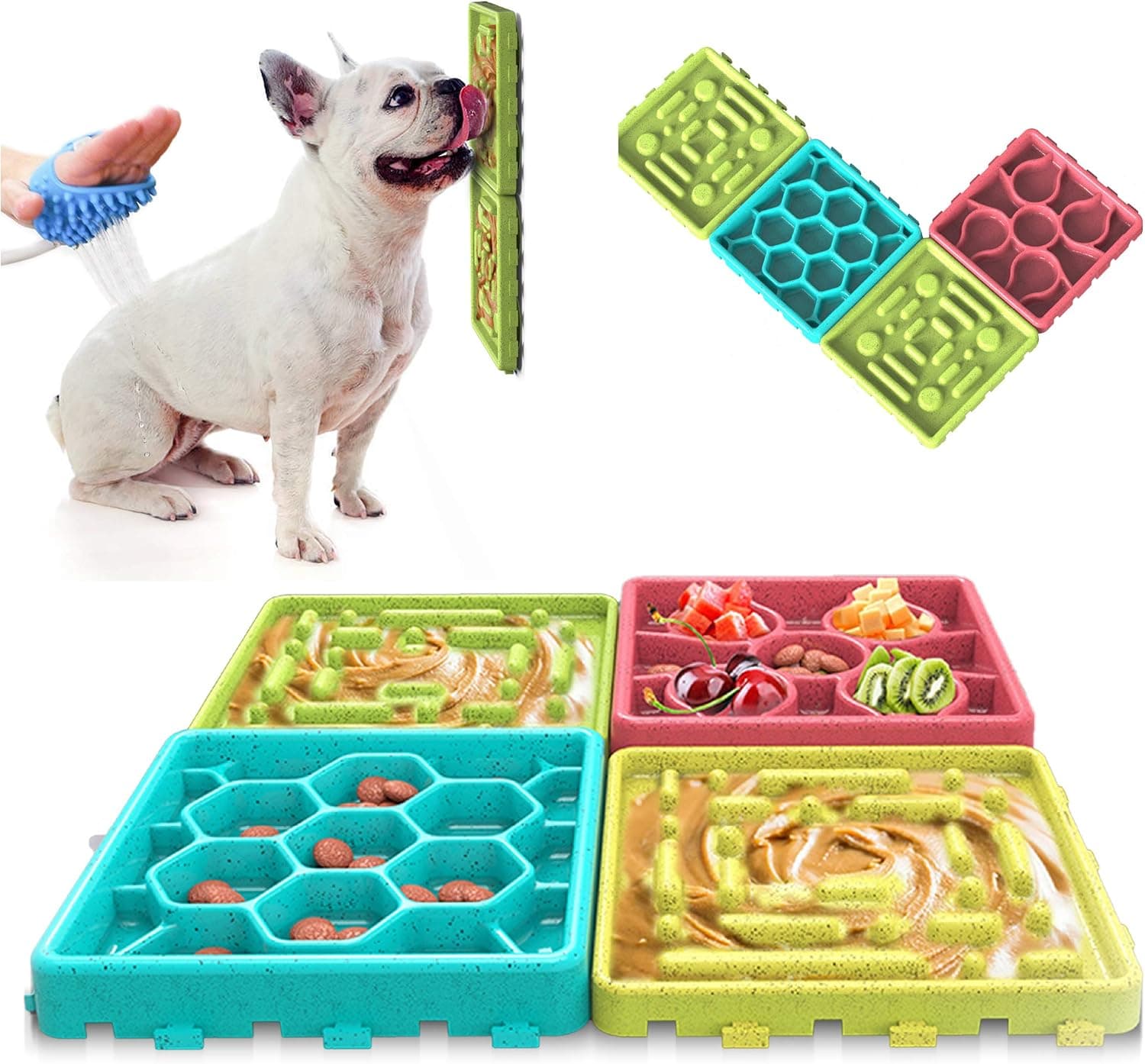 ANYPET Slow Feeding Mat, Tray, Dog Lick Pad Anxiety Relief Feeding Mat with Suction