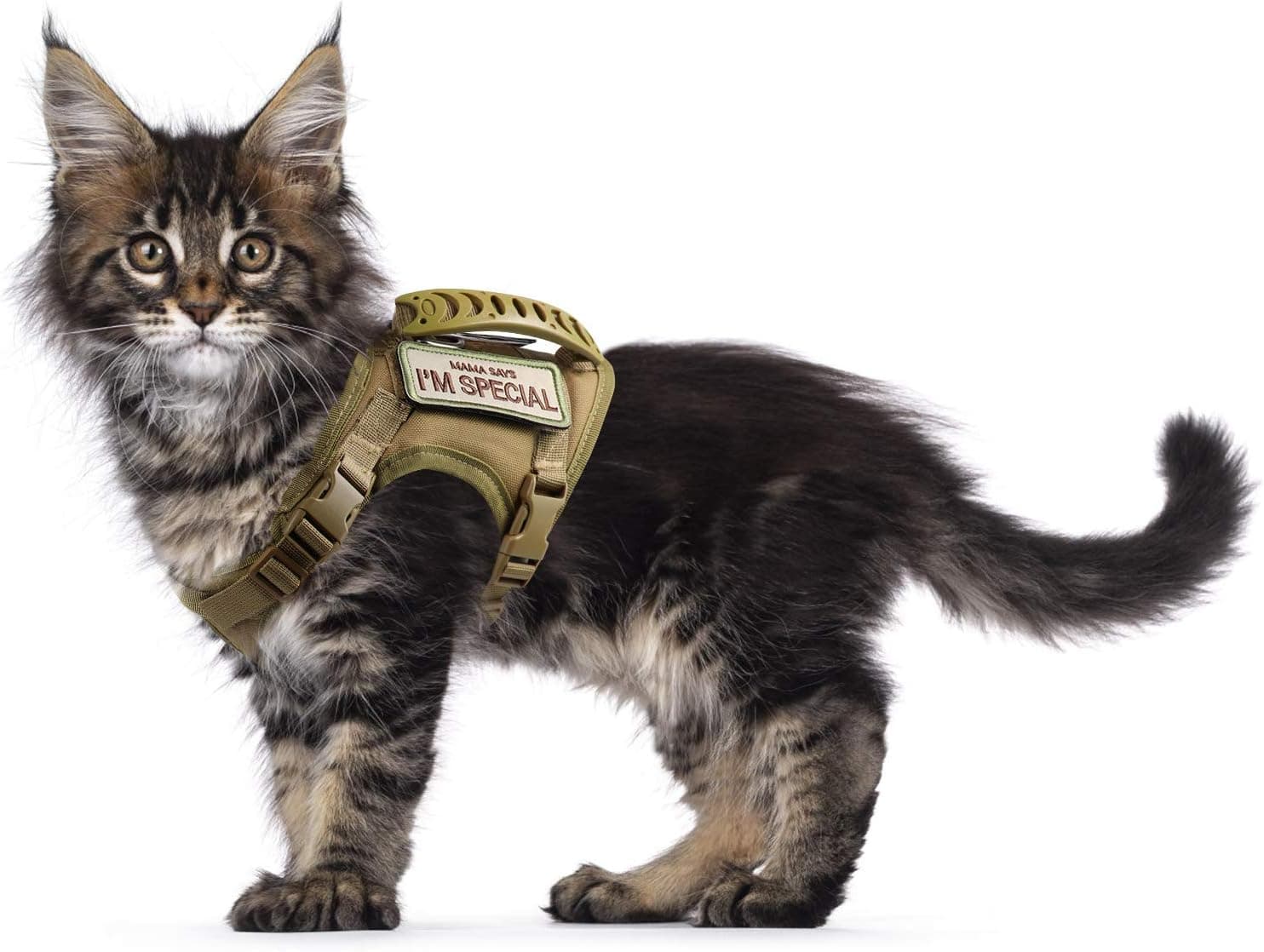 Tactical Cat Harness for Walking Escape Proof, Soft Mesh Adjustable Vest
