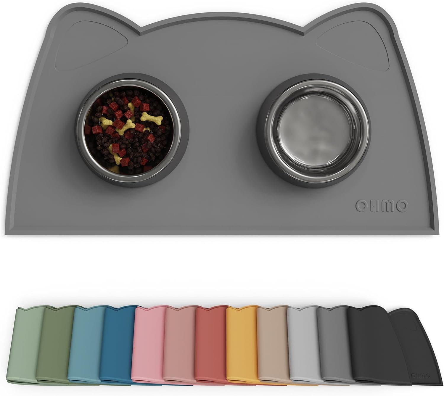 OHMO Silicone Pet Food Mat - Waterproof Non-Skid Cat Dog Feeding Placemat