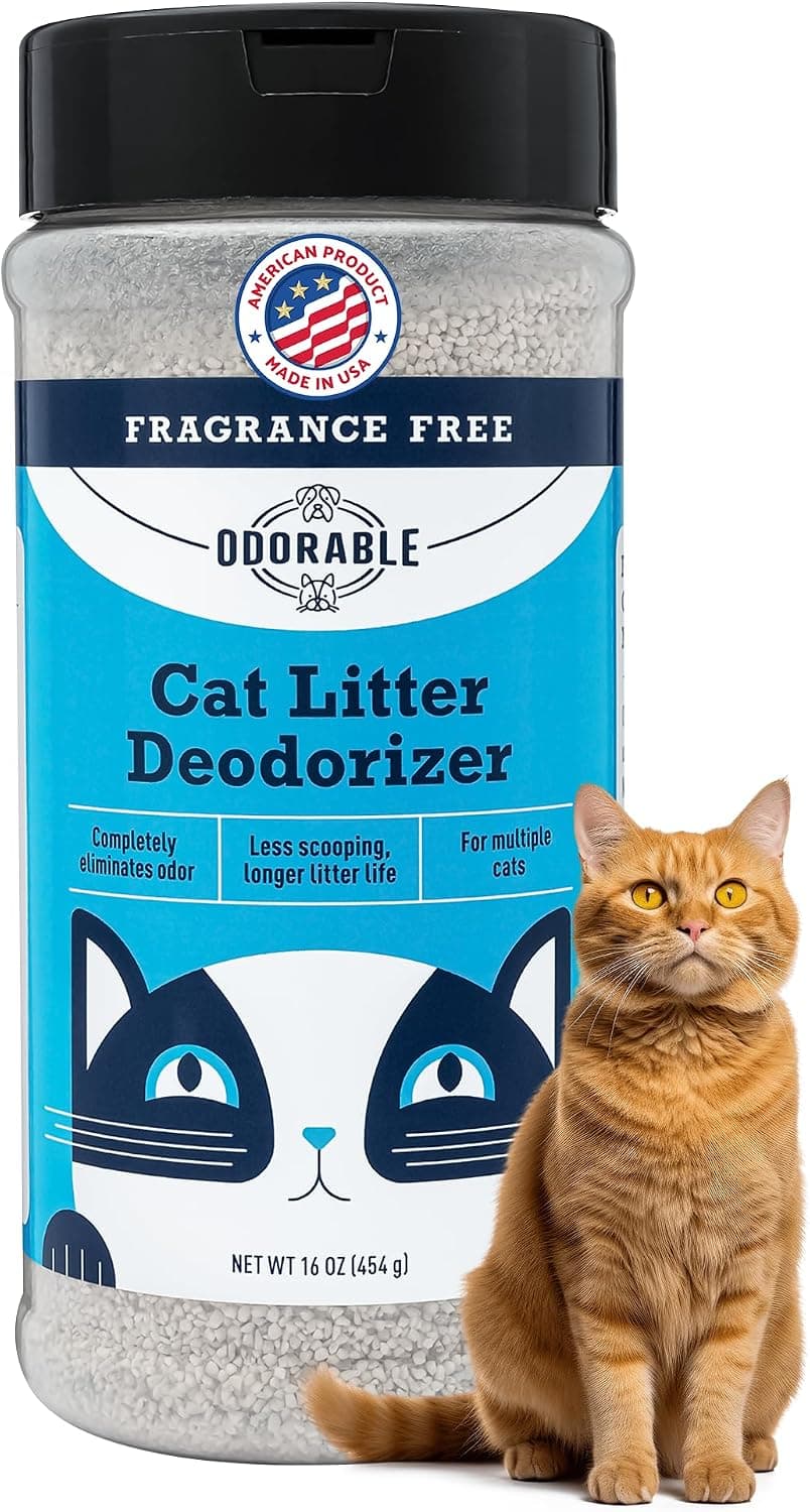 Odorable Cat Litter Deodorizer - Unscented Odor Eliminator & Litter Box Cleaner, Non-Tracking, Dust-Free, 16oz