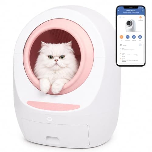 Casa Leo Automatic Self-Cleaning Cat Litter Box | with Leo’s Loo Too Wi-Fi App & Voice Control, App Weight Tracking, UV Odor Control, Safety Sensors, 30dB Quiet