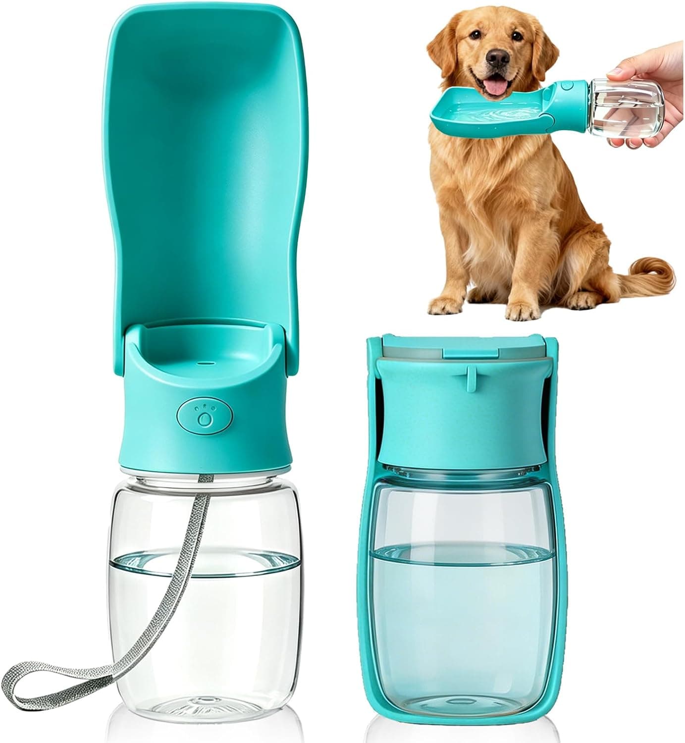 COMTENS Portable Dog Water Bottle for Walking, Leak Proof Foldable Pet Water Dispenser Bowl