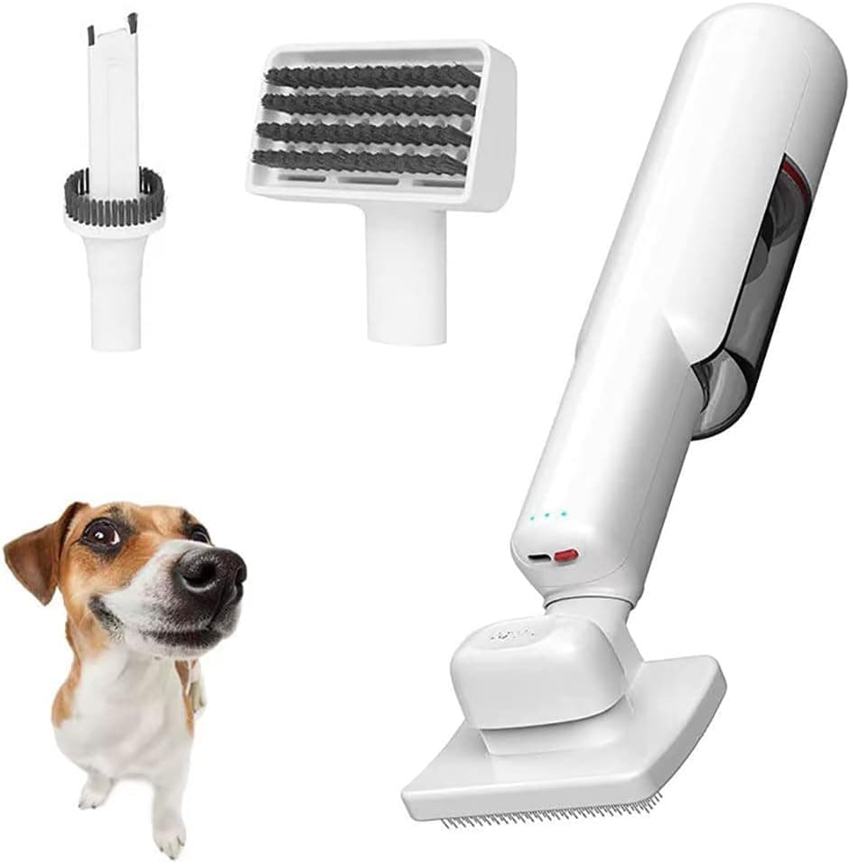 Pet Hair Vacuum Cordless Handheld Grooming Tool with Brush