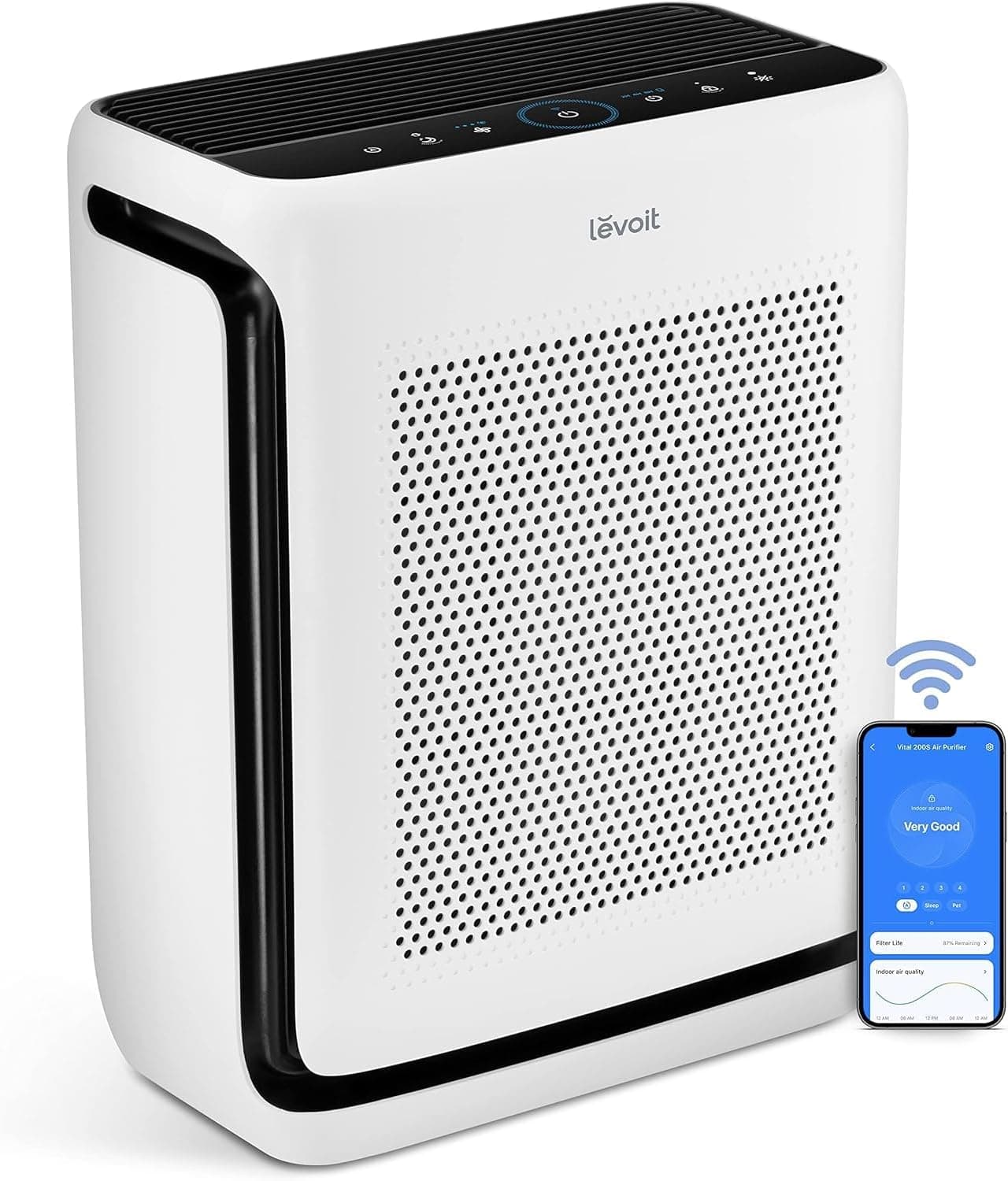 LEVOIT Smart Air Purifier for Home Large Room up to 1875 ft² Vital 200S-P, Quiet 27dB, Air Quality Monitor, HE