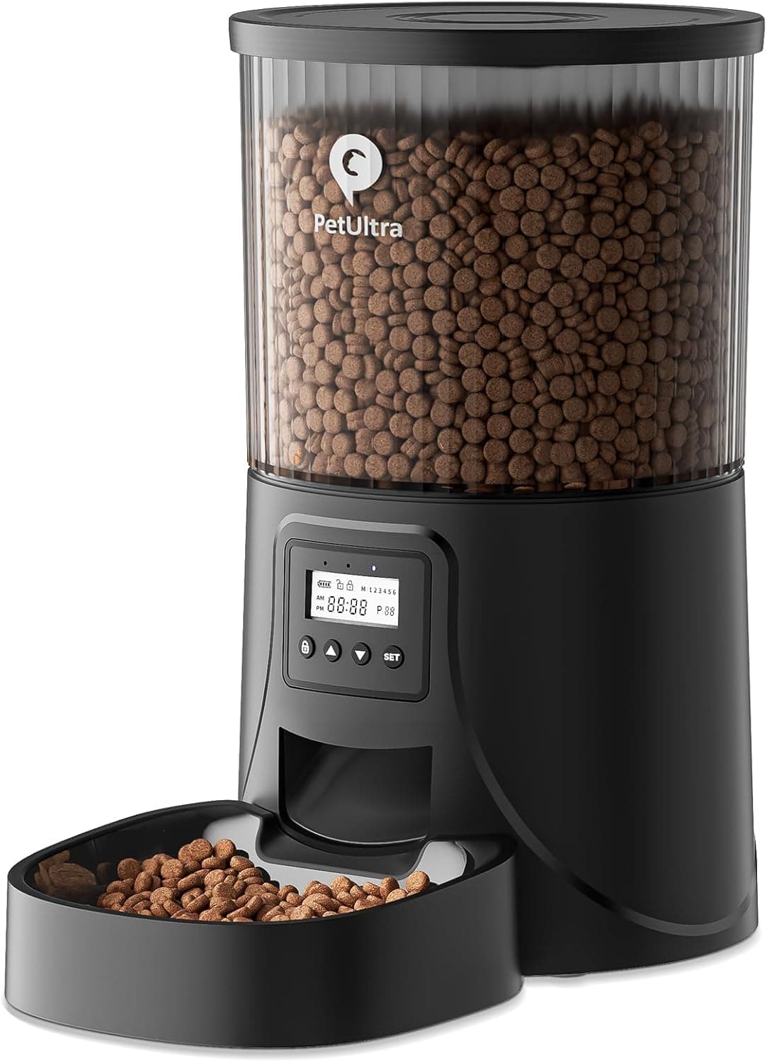 PETULTRA Automatic Cat Feeder 4L Timed Programmable 1-6 Meal, Dual Power, Desiccant Bag