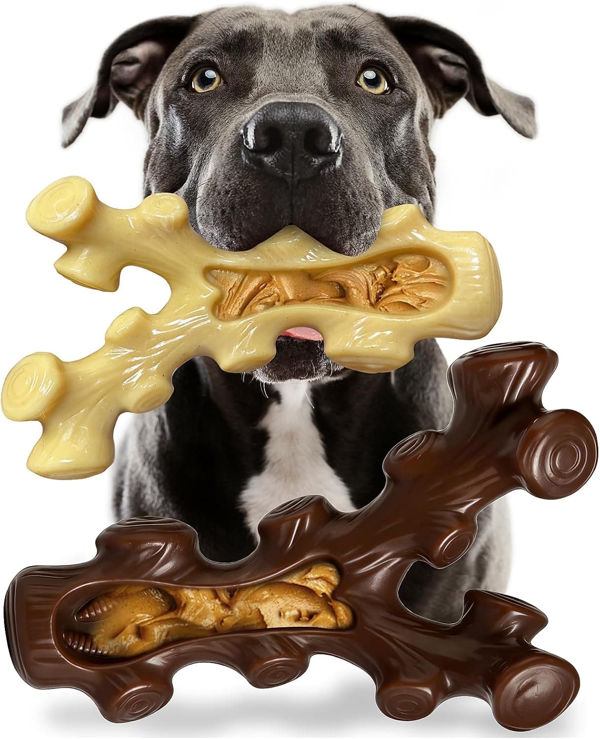 SIHRMIU 2 Pack Dog Chew Toys for Aggressive Chewers, Tough Indestructible Bones
