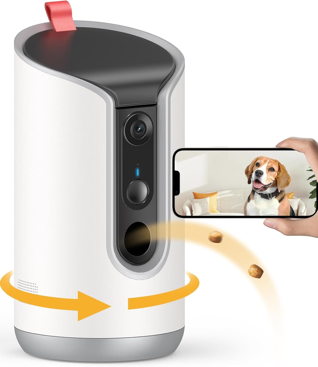 TKENPRO 2K Pet Camera Treat Dispenser, 360 View, 5G&2.4G WiFi, Auto Tracking