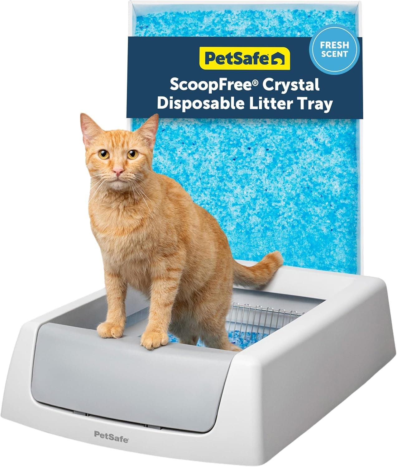 PetSafe ScoopFree Crystal Classic Self-Cleaning Cat Litter Box, Gray