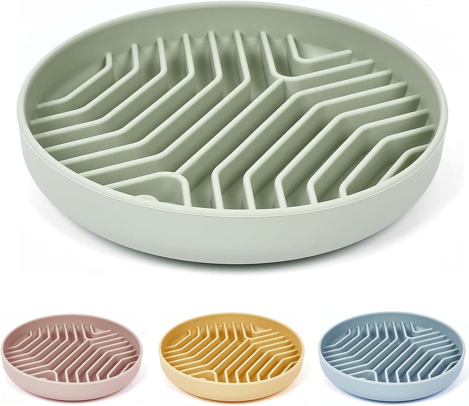 XAQMHSW Silicone Slow Feeder Dog Bowls with Suction Cups, Anti-Choking Non-Slip