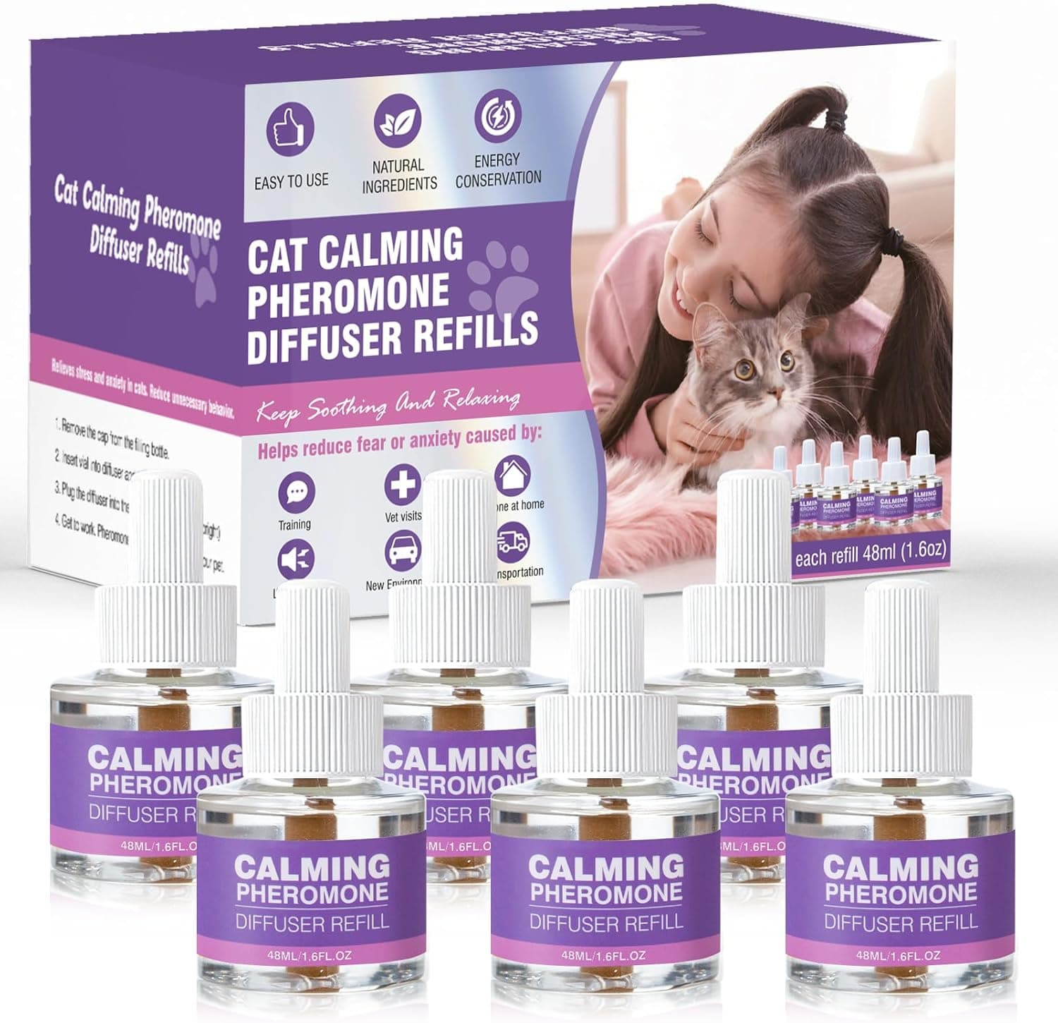 Cat Pheromones Calming Diffuser Refill 6 Pack Multicat 48ml