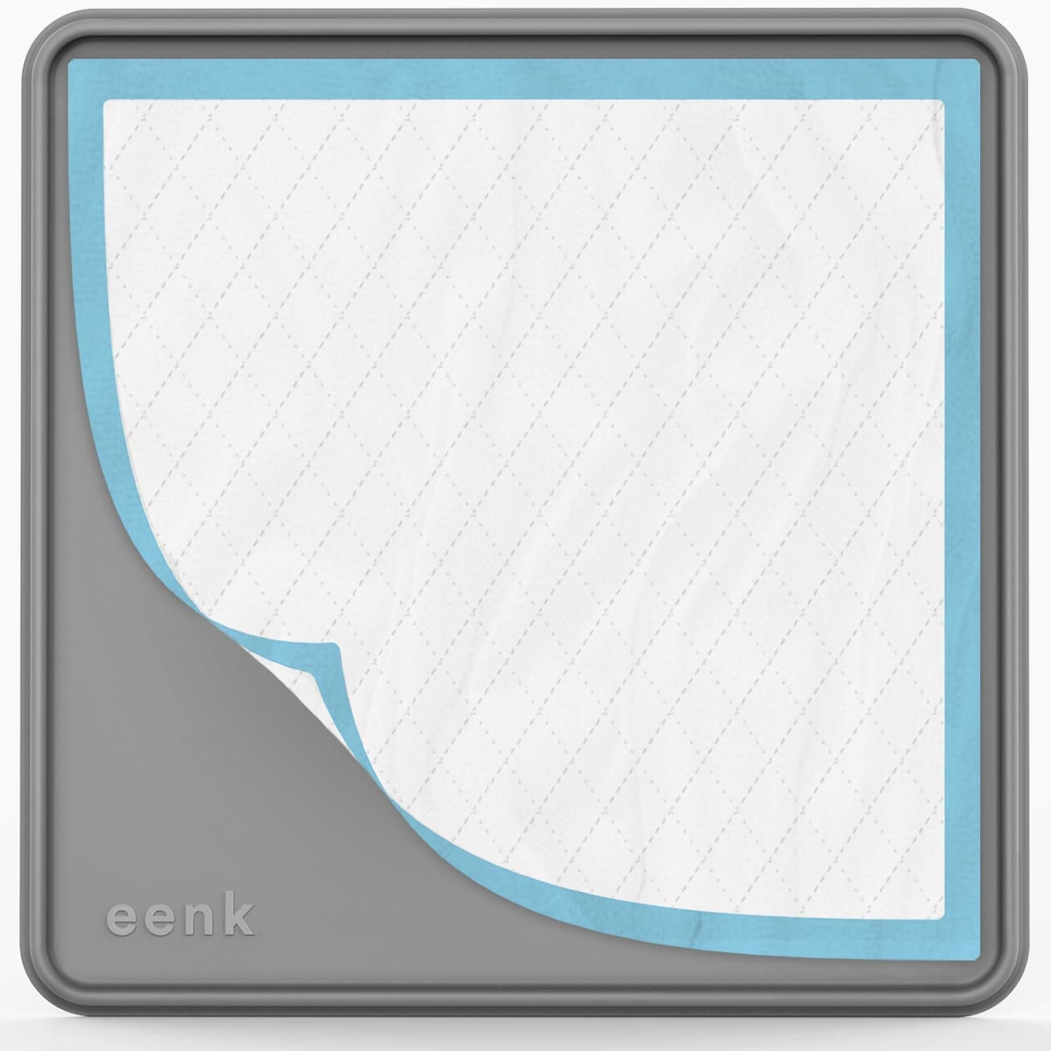 eenk Pee Pad Tray Holder Fits 22x22, No Spill Raised Lip Silicone Mat