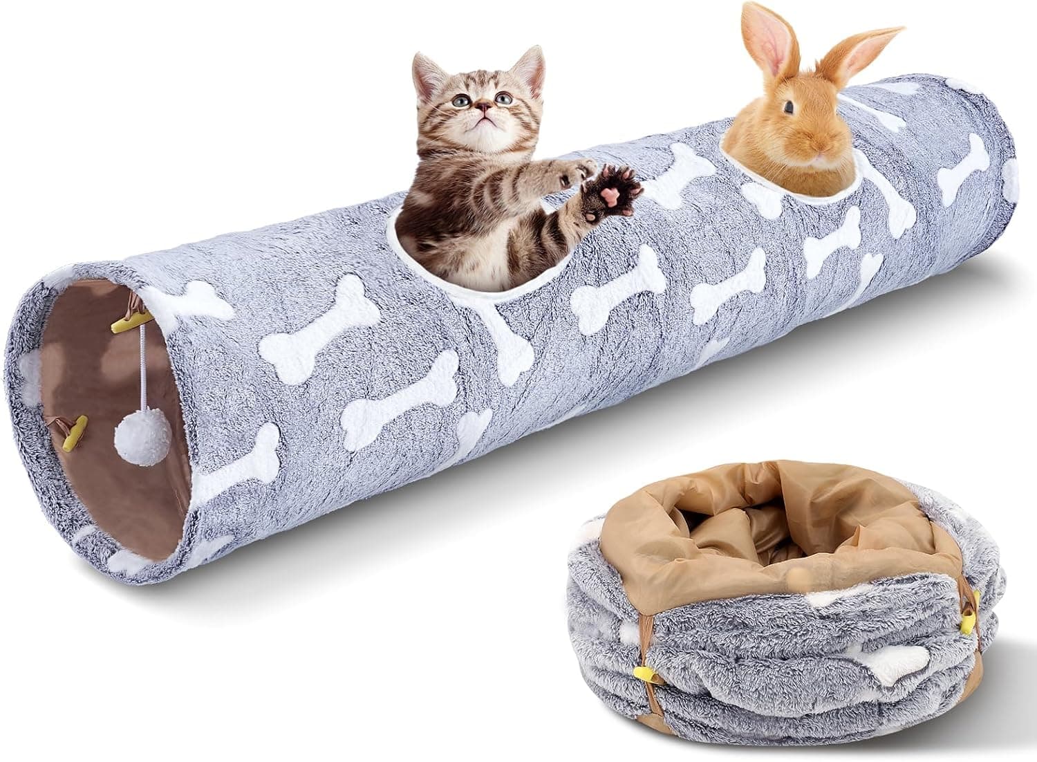 BETOPET Collapsible Cat Tunnel 10'' Foldable with Peepholes