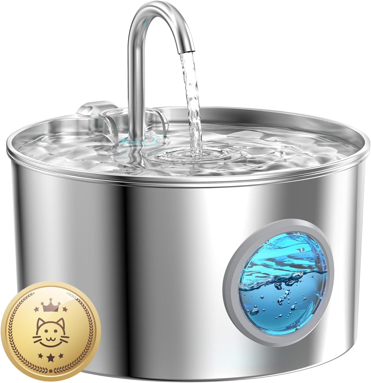 Cat Water Fountain Stainless Steel 74oz/2.2L Quiet Cats Water Bowl Dispenser