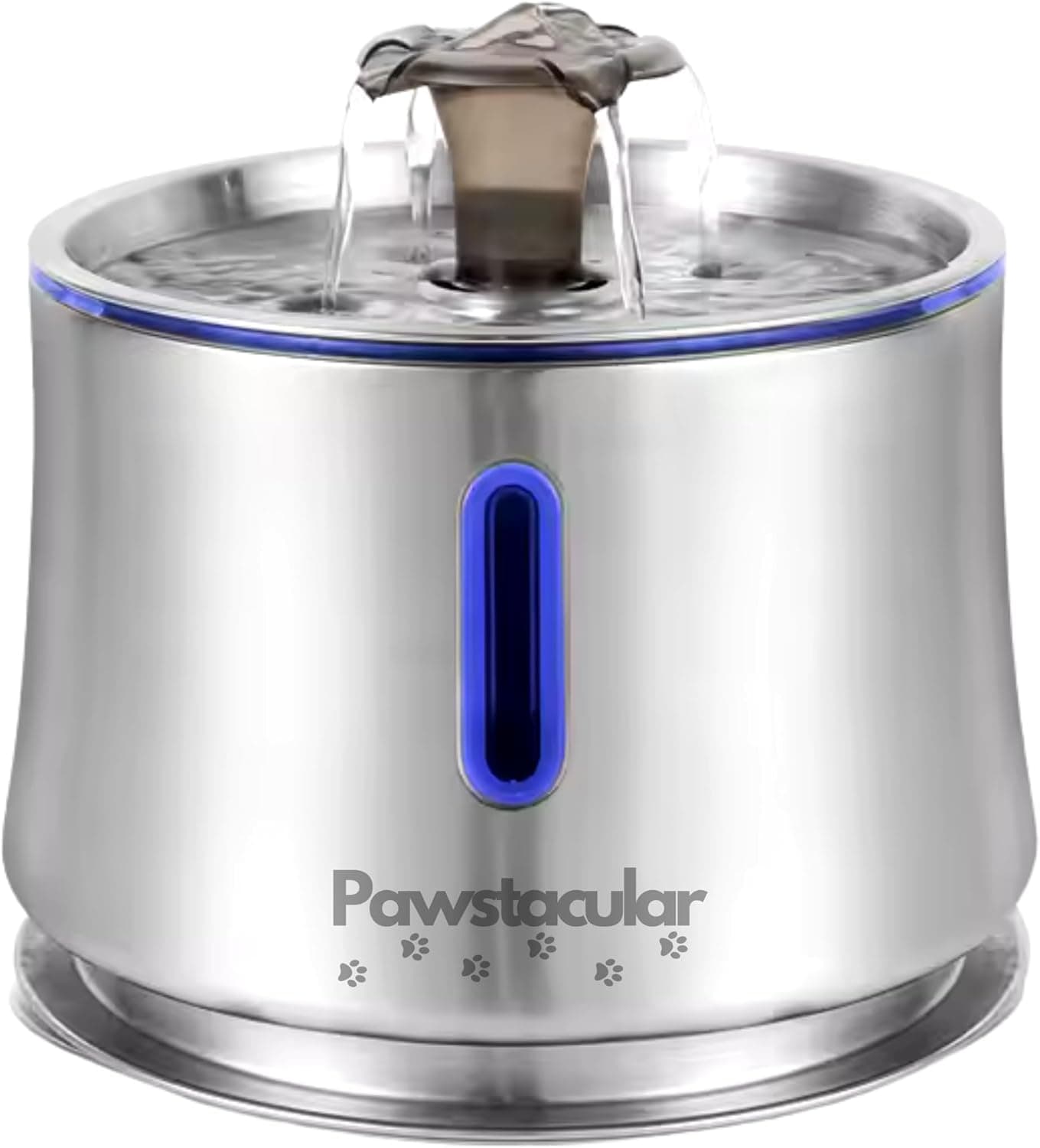 Cat Water Fountain Stainless Steel 2.5L/84oz Quiet with LED Light and Multi-Stage Filtration