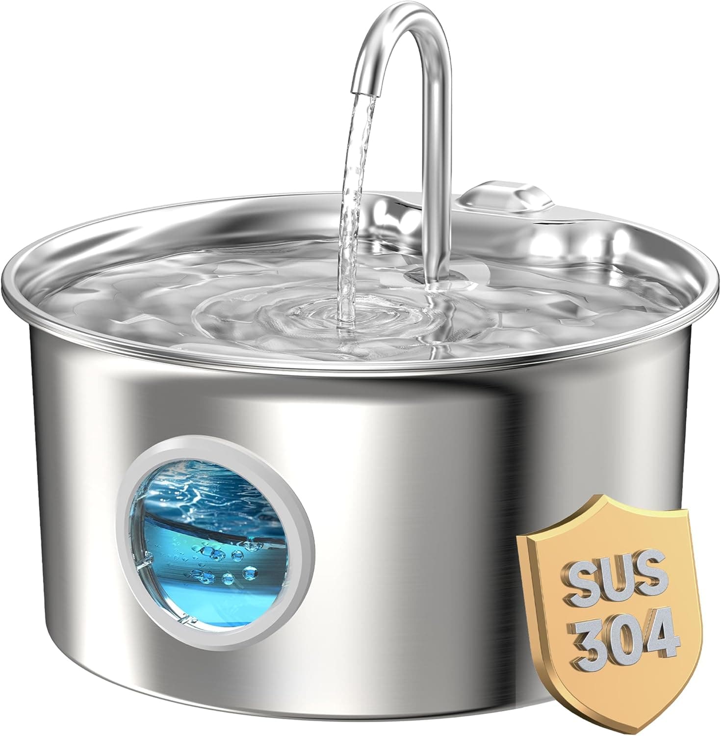 Cat Water Fountain Stainless Steel 88oz/2.6L Quiet Pet Water Fountain for Cats Indoor