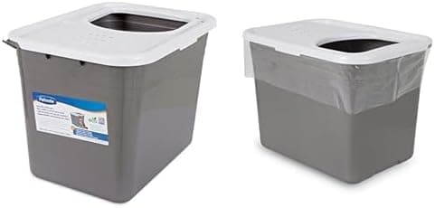 Petmate Top Entry Cat Litter Box with Filter Lid & 8-Count Litter Pan Liners Bundle, Made in USA
